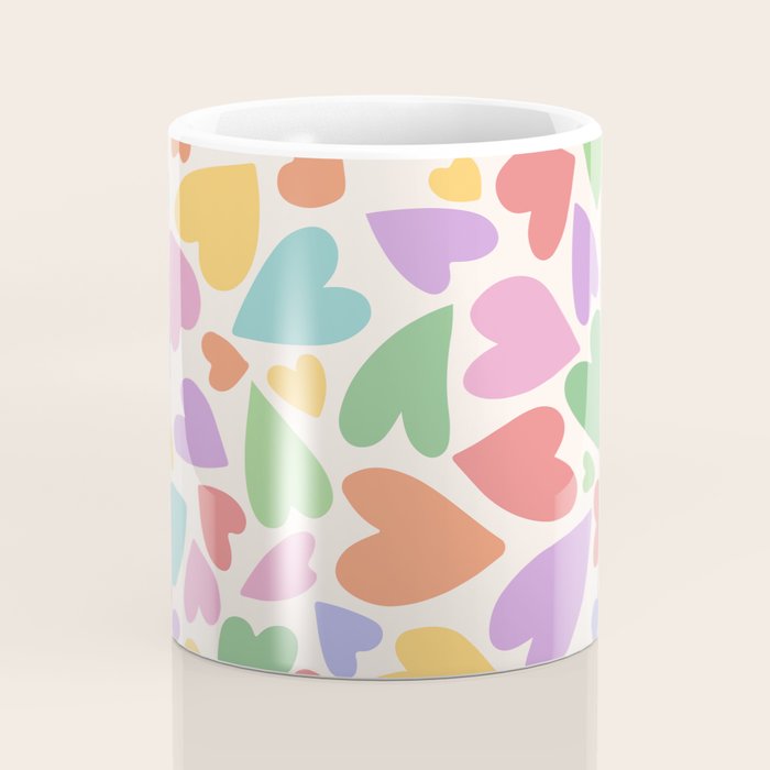Retro Colorful Hearts Coffee Mug Gallery Image 4
