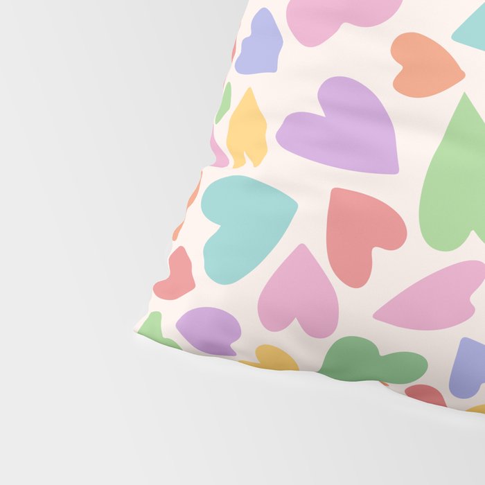 Retro Colorful Hearts Pillow Sham Gallery Image 4