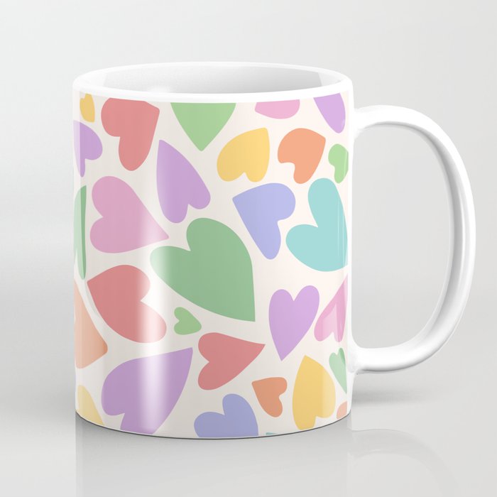 Retro Colorful Hearts Coffee Mug Gallery Image 1