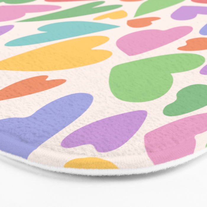 Retro Colorful Hearts Bath Mat Gallery Image 3