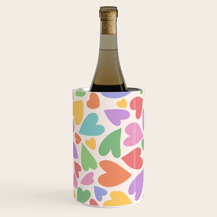 Retro Colorful Hearts Wine Chiller Gallery Image 1