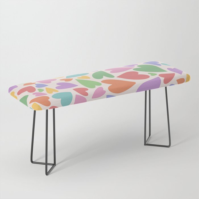 Retro Colorful Hearts Bench Gallery Image 1