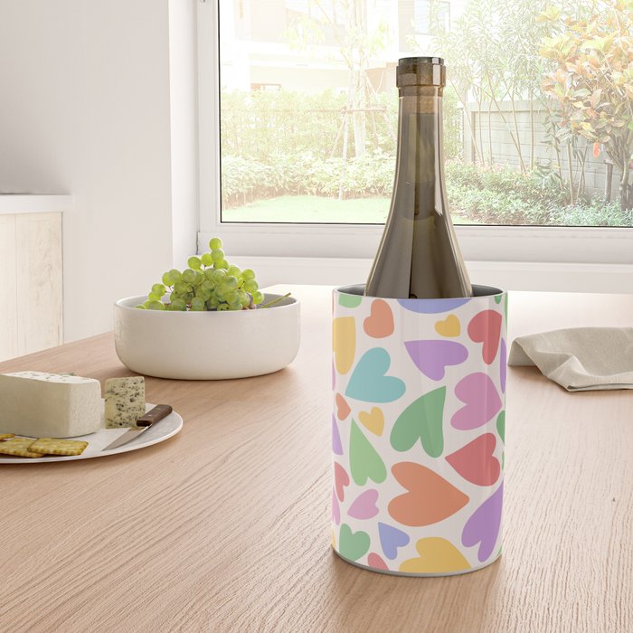 Retro Colorful Hearts Wine Chiller Gallery Image 4