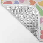 Retro Colorful Hearts Bath Mat Gallery Image 2