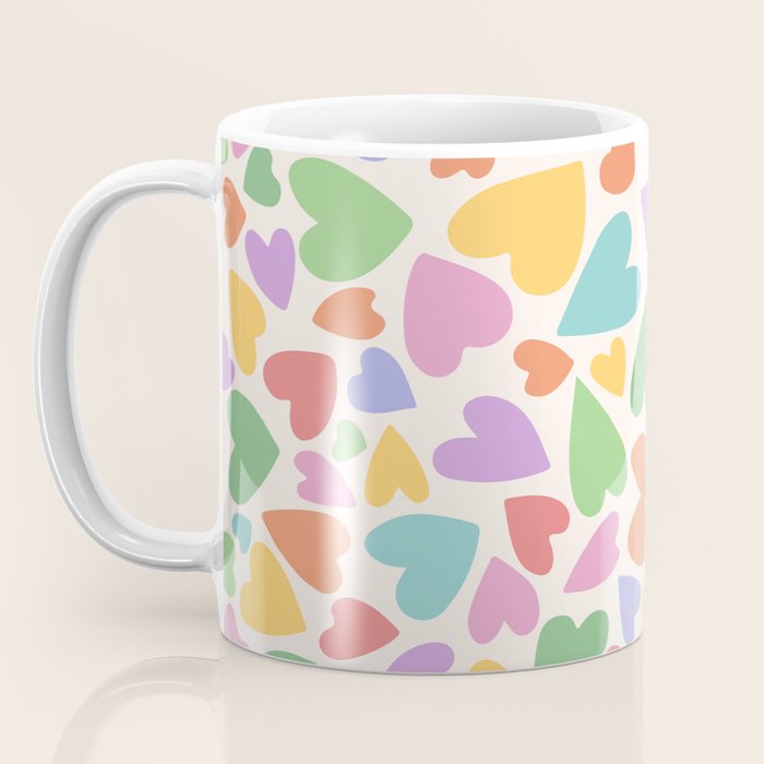 Retro Colorful Hearts Coffee Mug Gallery Image 3