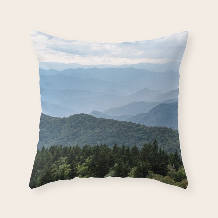 Smoky Mountain National Park -  Summer Adventure Throw Pillow Gallery Image 1