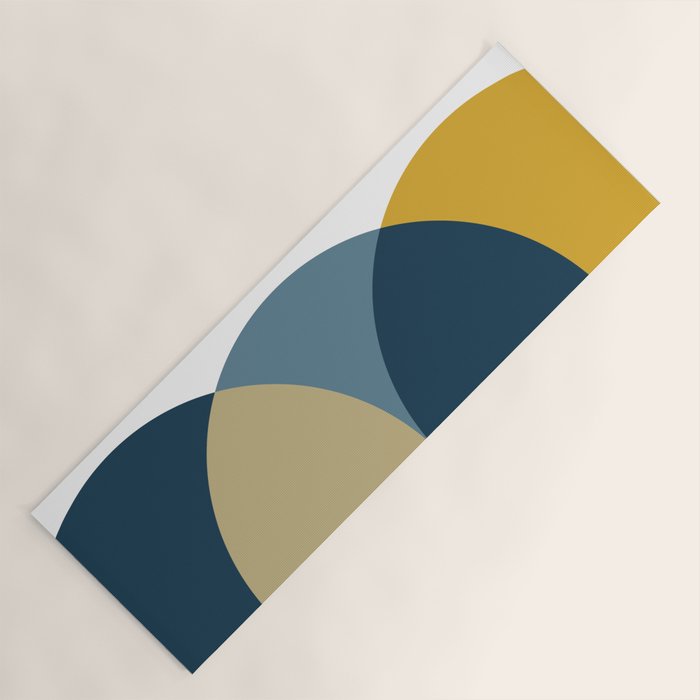 Rise of the Sun - Yellow, Blue, Geometric Art Yoga Mat Gallery Image 1
