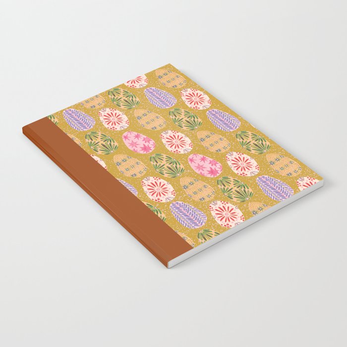 Colorful Folk Art Easter Eggs in Sandy Brown & Pink Notebook Gallery Image 1