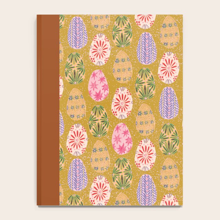 Colorful Folk Art Easter Eggs in Sandy Brown & Pink Notebook Gallery Image 4