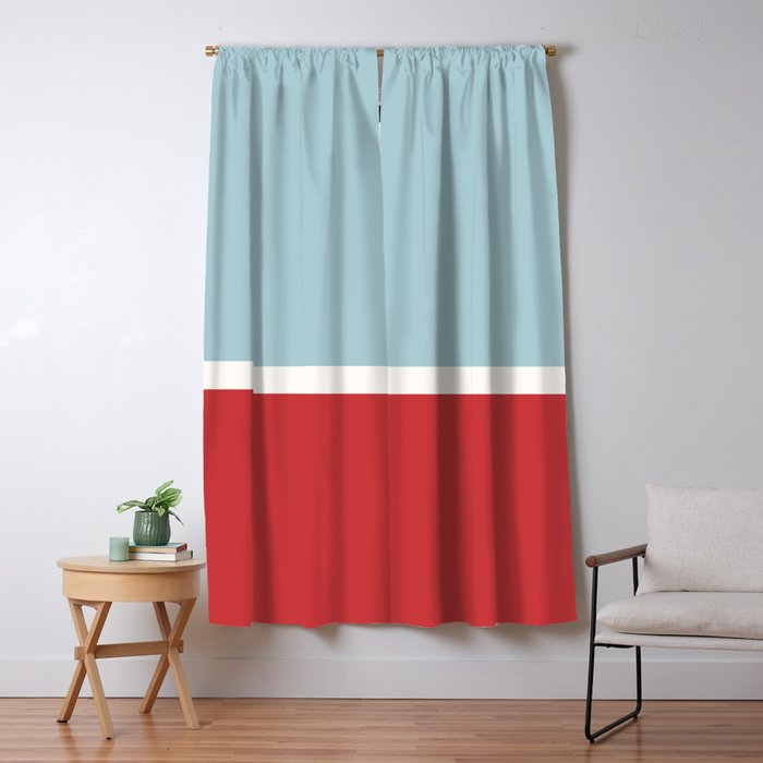 Color Block I Blue Red Window Curtain Gallery Image 1