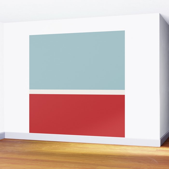 Color Block I Blue Red Wall Mural Gallery Image 2