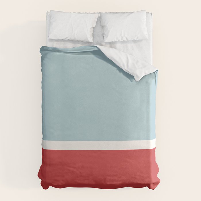 Color Block I Blue Red Duvet Cover Gallery Image 6