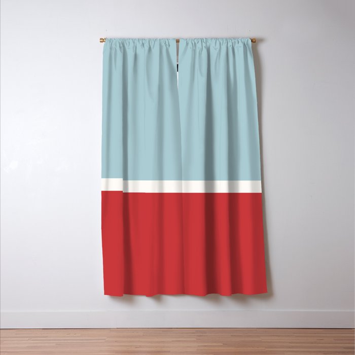 Color Block I Blue Red Window Curtain Gallery Image 3