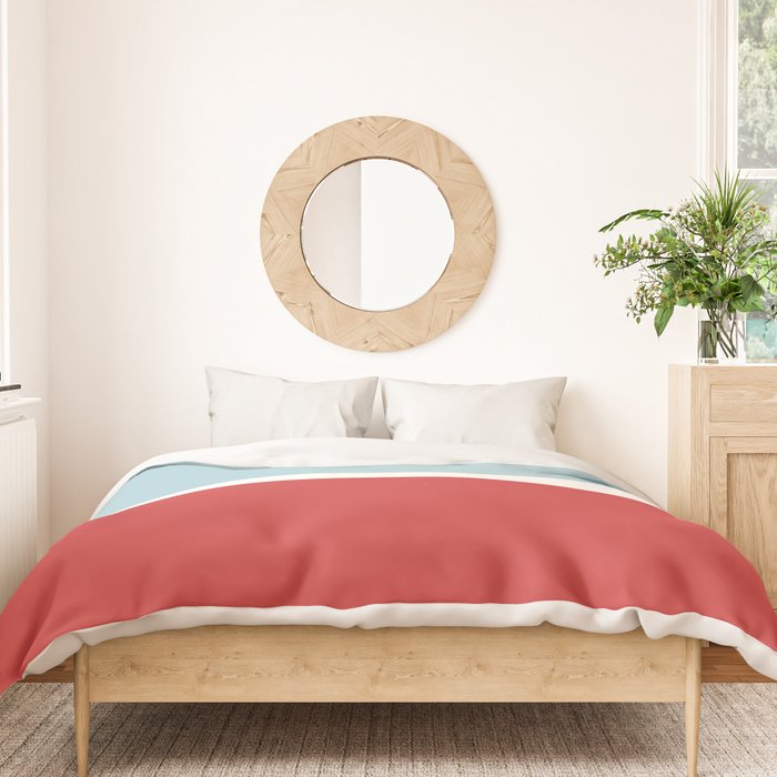 Color Block I Blue Red Duvet Cover Gallery Image 3