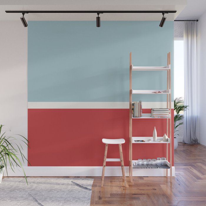 Color Block I Blue Red Wall Mural Gallery Image 1