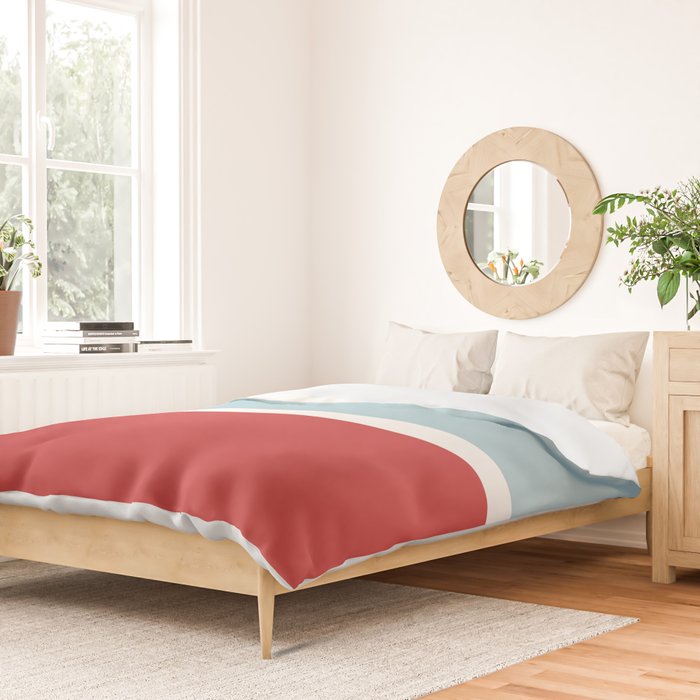 Color Block I Blue Red Duvet Cover Gallery Image 2