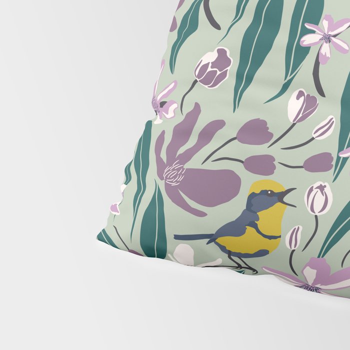 Spring Melody- Wrens Pillow Sham Gallery Image 4