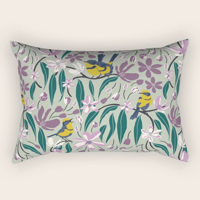 Spring Melody- Wrens Rectangular Pillow Gallery Image 1