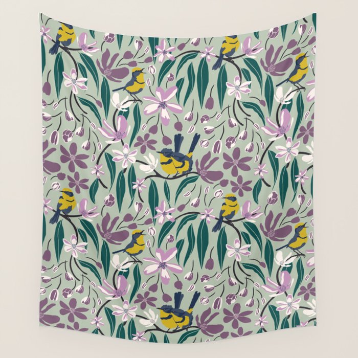 Spring Melody- Wrens Wall Tapestry Gallery Image 4
