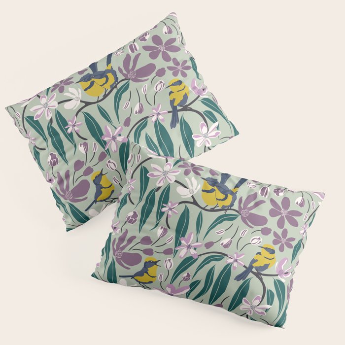 Spring Melody- Wrens Pillow Sham Gallery Image 1