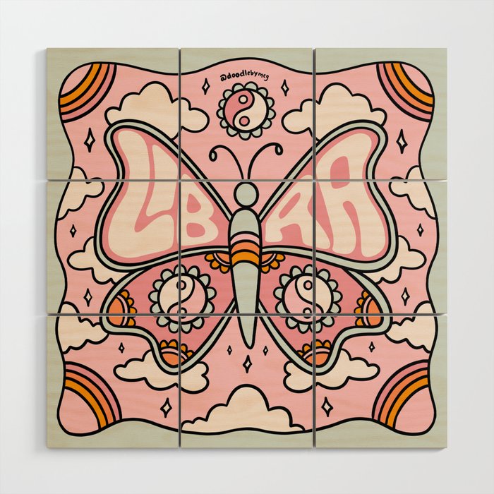 Libra Butterfly Wood Wall Art Gallery Image 1
