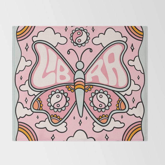 Libra Butterfly Throw Blanket Gallery Image 2