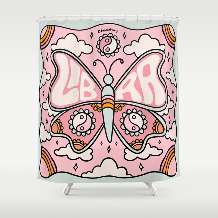 Libra Butterfly Shower Curtain Gallery Image 1