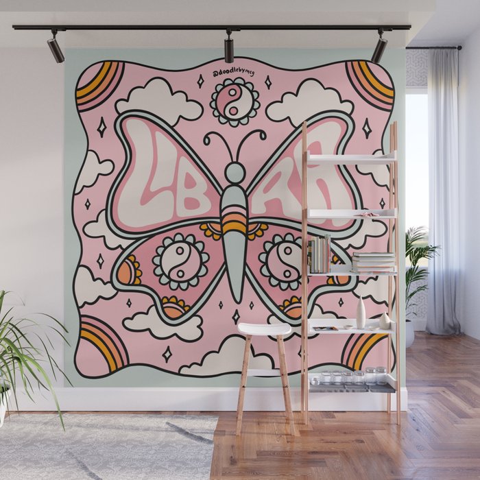 Libra Butterfly Wall Mural Gallery Image 1