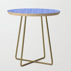 Royal Blue Fine Weave Retro Mid Century Modern Minimalist Woven Line Pattern Side Table Gallery Image 1