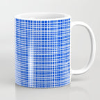 Royal Blue Fine Weave Retro Mid Century Modern Minimalist Woven Line Pattern Coffee Mug Gallery Image 1