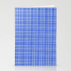 Royal Blue Fine Weave Retro Mid Century Modern Minimalist Woven Line Pattern Stationery Card Gallery Image 2