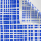 Royal Blue Fine Weave Retro Mid Century Modern Minimalist Woven Line Pattern Wall Tapestry Gallery Image 3