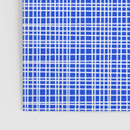 Royal Blue Fine Weave Retro Mid Century Modern Minimalist Woven Line Pattern Poster Gallery Image 3