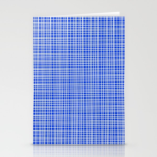 Royal Blue Fine Weave Retro Mid Century Modern Minimalist Woven Line Pattern Stationery Card Gallery Image 1