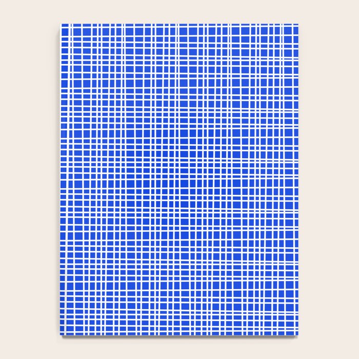 Royal Blue Fine Weave Retro Mid Century Modern Minimalist Woven Line Pattern Notebook Gallery Image 4