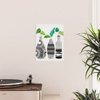 Plants in Black and White Vases Poster Gallery Image 2