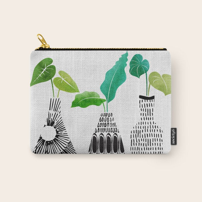 Plants in Black and White Vases Carry All Pouch Gallery Image 1