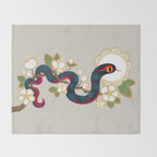 Snake and flowers 2 Throw Blanket Gallery Image 2