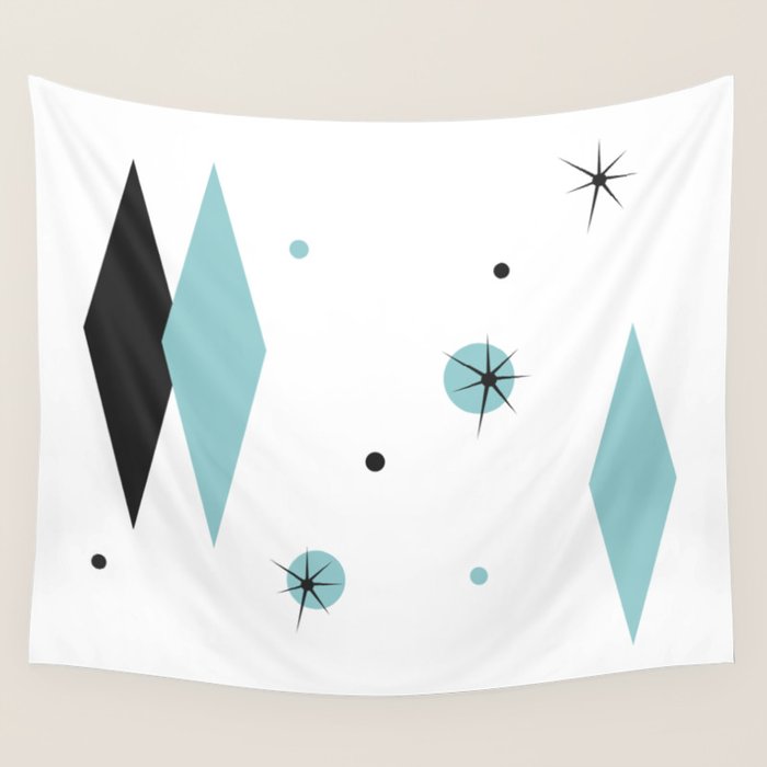 Vintage 1950s Mid Century Modern Design Wall Tapestry Gallery Image 1