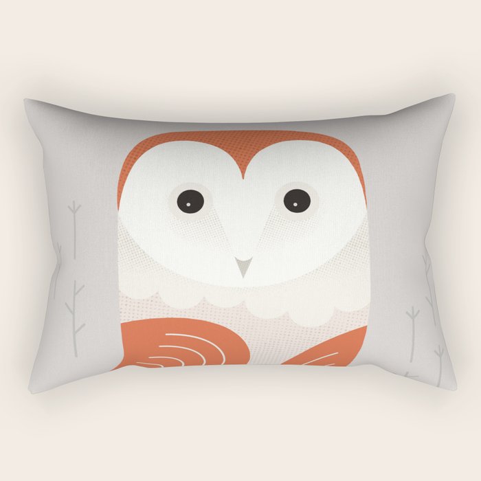 Barn Owl, Bird of United Kingdom Rectangular Pillow Gallery Image 1