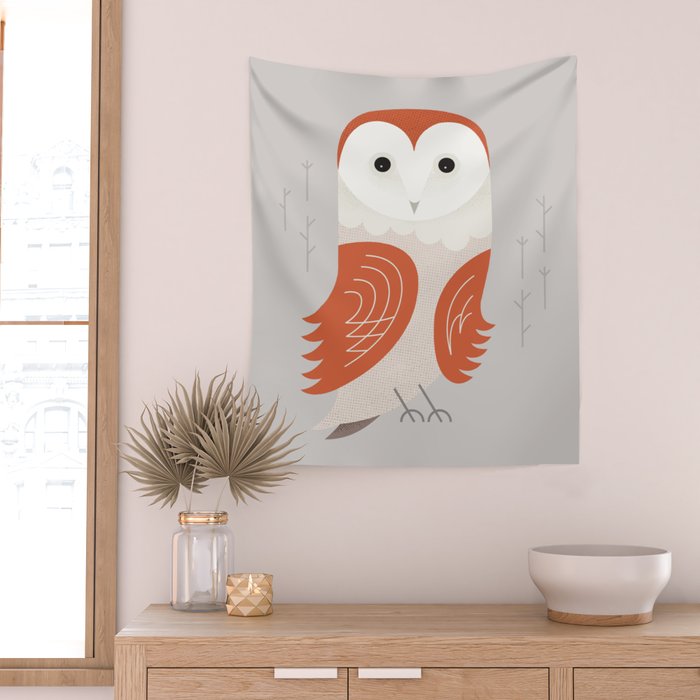 Barn Owl, Bird of United Kingdom Wall Tapestry Gallery Image 2