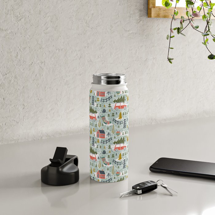 Home For The Holidays Blush Mint Christmas Water Bottle Gallery Image 5