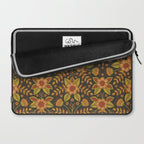 Orange, Peach, Olive Green & Dark Gray Floral Pattern Laptop Sleeve Gallery Image 2