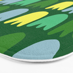 Rows of Tulips in Bloom in Sage & Chartreuse Bath Mat Gallery Image 3