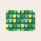 Rows of Tulips in Bloom in Sage & Chartreuse Bath Mat Gallery Image 1