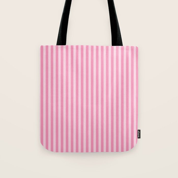 Striped Vertical 2 Pink Tote Bag Gallery Image 1