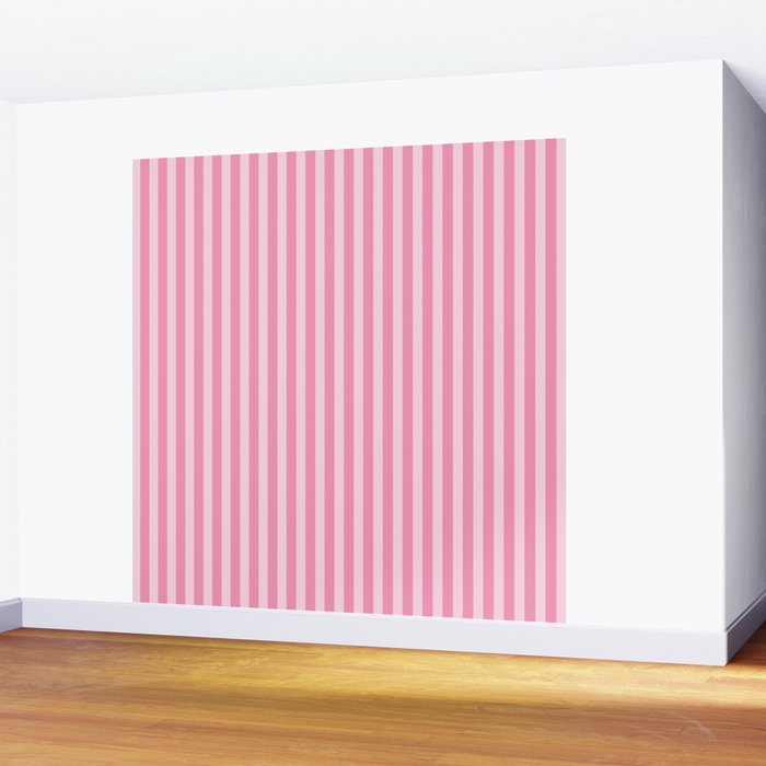 Striped Vertical 2 Pink Wall Mural Gallery Image 2