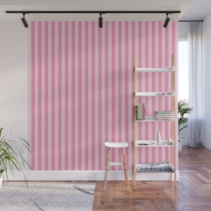 Striped Vertical 2 Pink Wall Mural Gallery Image 1