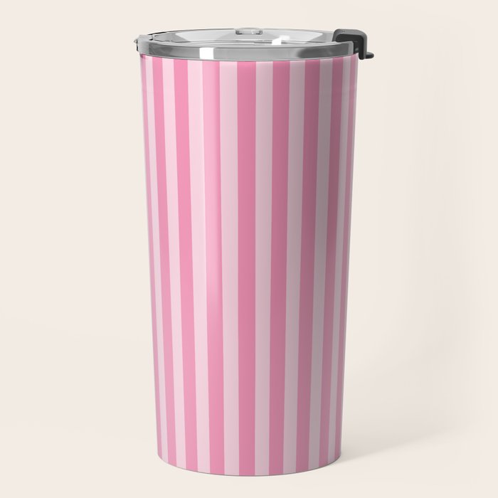 Striped Vertical 2 Pink Travel Mug Gallery Image 2