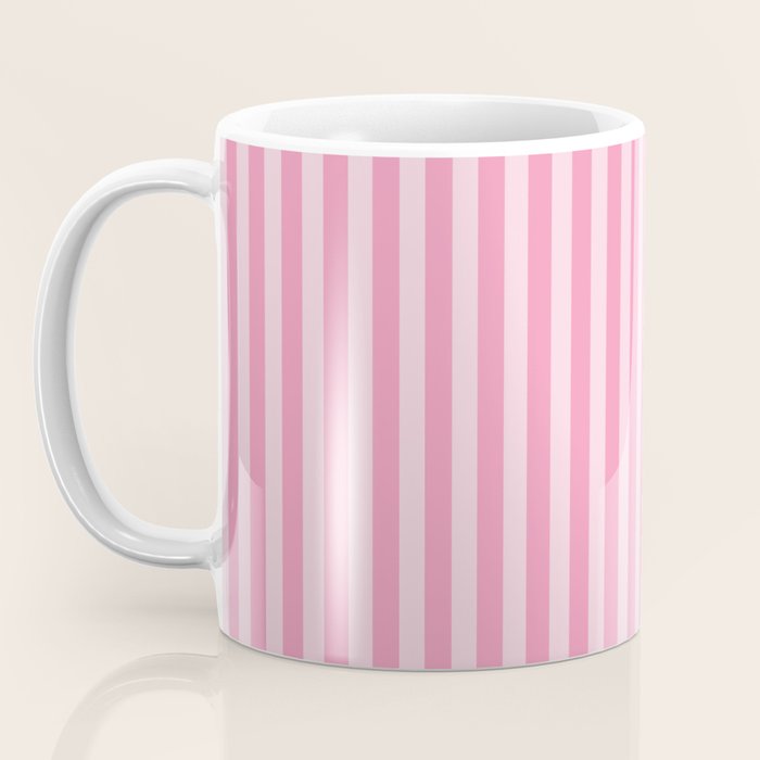 Striped Vertical 2 Pink Coffee Mug Gallery Image 3